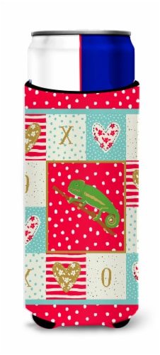 Carolines Treasures  CK5531MUK Chameleon Ultra Hugger for slim cans, Red Perspective: front