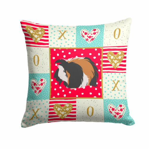 Carolines Treasures  CK5433PW1414 Sheba Guinea Pig Love Fabric Decorative Pillow Perspective: front