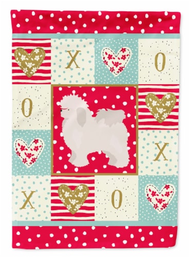 Carolines Treasures CK5815CHF 28 x 0.01 x 40 in. Bolognese Love Canvas House Flag Perspective: front