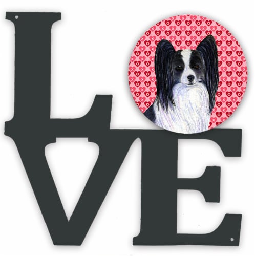 Papillon Hearts Love And Valentine'S Day Portrait Metal Wall Artwork Love Perspective: front