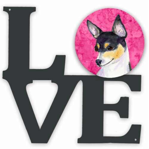 Pink Chihuahua Metal Wall Artwork Love Perspective: front