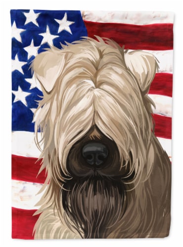 Soft Coated Wheaten Terrier American Flag Flag Canvas House Size