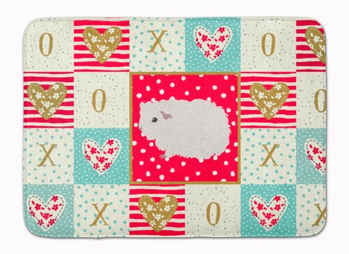 Merino Guinea Pig Love Machine Washable Memory Foam Mat, Red Perspective: front