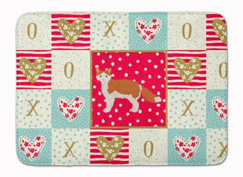 Carolines Treasures  CK5637RUG La Perm #2 Cat Love Machine Washable Memory Foam Perspective: front