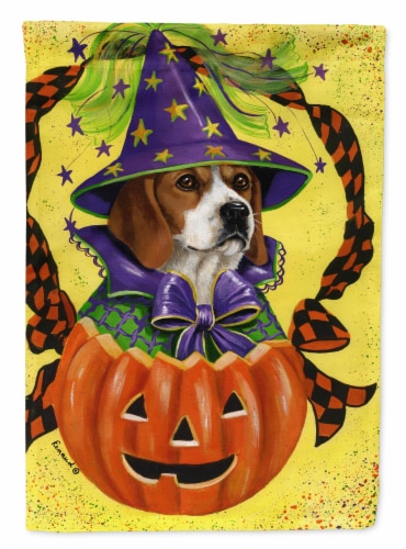 Carolines Treasures PPP3015CHF Beagle Halloweenie House Flag Perspective: front