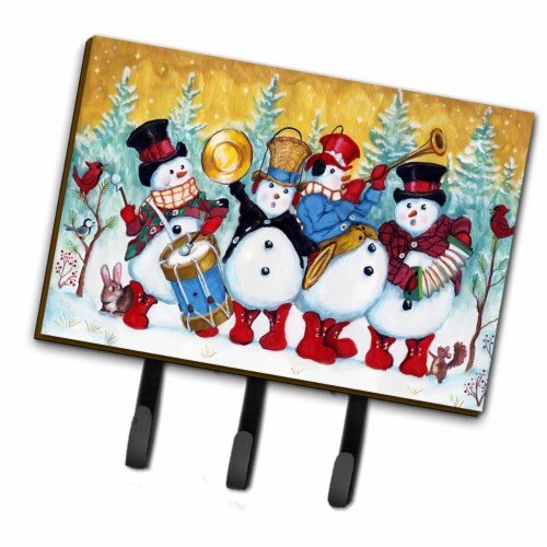 Carolines Treasures PJH3002TH68 6 x 2 x 9 in. Snowmen Strike Up the Band Leash or Key Holder Perspective: front