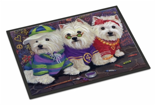 Carolines Treasures PPP3280MAT Westie Free Spirits Indoor or Outdoor Mat 18x27 Perspective: front