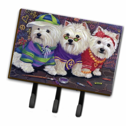 Carolines Treasures PPP3280TH68 6 x 2 x 9 in. Westie Free Spirits Leash or Key Holder Perspective: front