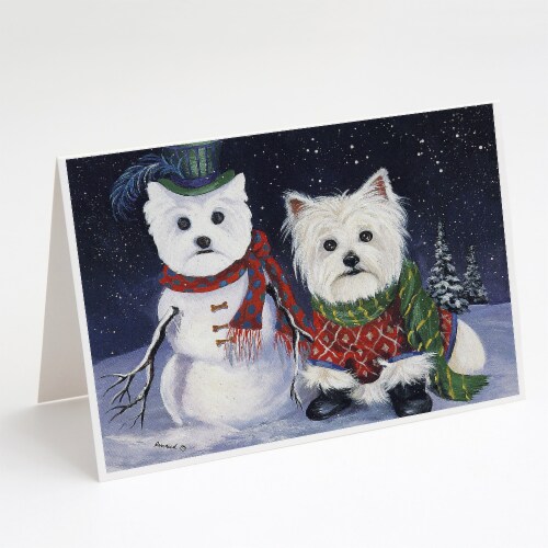 Westie Christmas Self Portrait Greeting Cards and Envelopes Pack of 8, A7 Fred Meyer