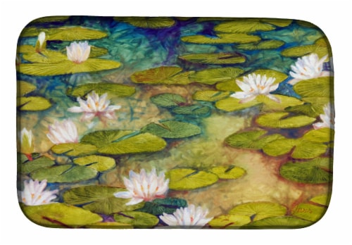 Carolines Treasures FHC1001DDM Waterlillies Dish Drying Mat Perspective: front