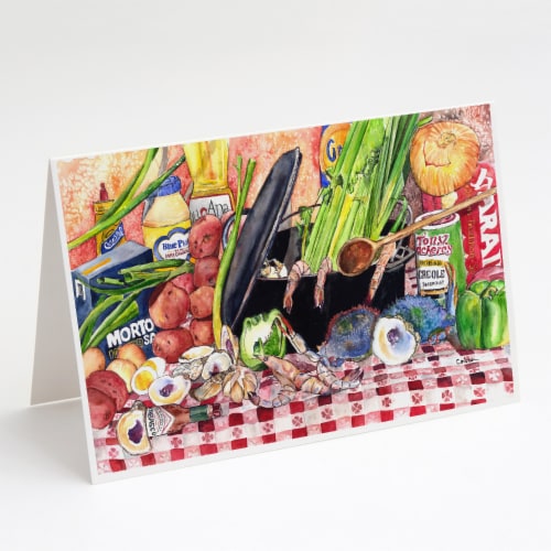 Gumbo and Potato Salad Greeting Cards and Envelopes Pack of 8 Perspective: front