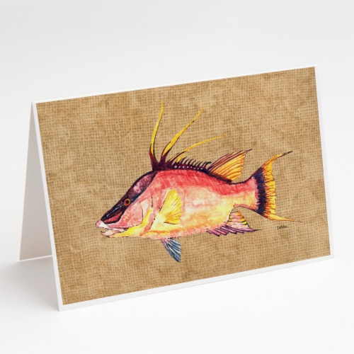 Carolines Treasures  8803GCA7P Hog Snapper Greeting Cards and Envelopes Pack of Perspective: front