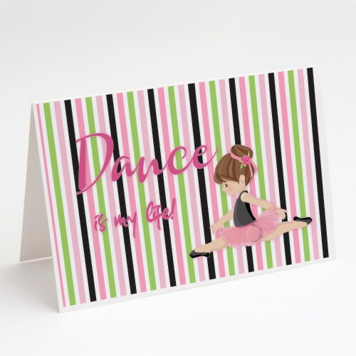 Ballet Dance is my Life Brunette Greeting Cards and Envelopes Pack of 8 Perspective: front
