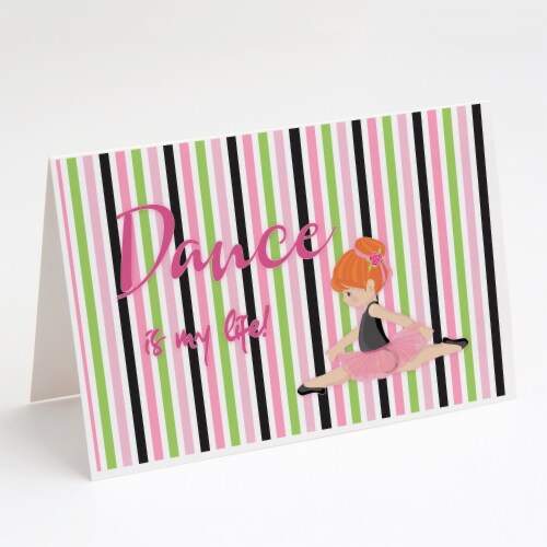 Ballet Dance is my Life Red Greeting Cards and Envelopes Pack of 8 Perspective: front