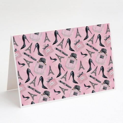 Watercolor Fashion Diva Shoes and accessories Greeting Cards and Envelopes Pack Perspective: front