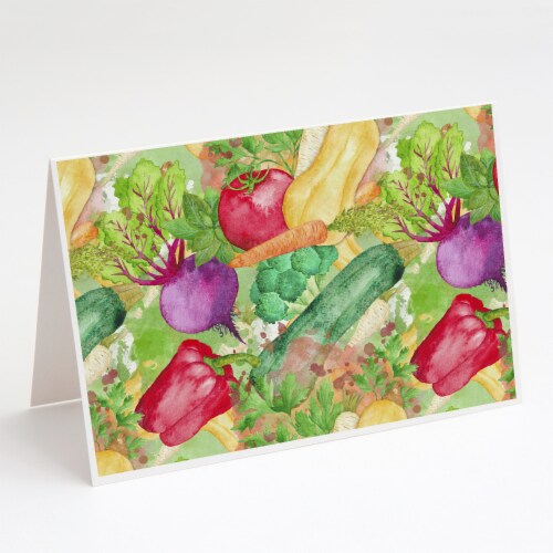 Watercolor Vegetables Farm to Table Greeting Cards and Envelopes Pack of 8 Perspective: front