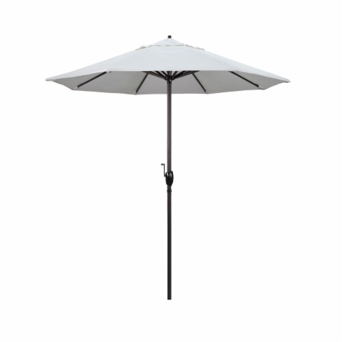 California Umbrella Market Patio Umbrella With Auto Tilt and Crank - White/Bronze Perspective: front