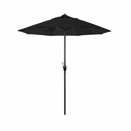 California Umbrella Market Patio Umbrella With Auto Tilt and Crank - Black/Bronze Perspective: front