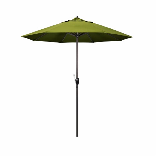 California Umbrella Aluminum Market With Auto Tilt and Crank Lift - Kiwi/Bronze Perspective: front