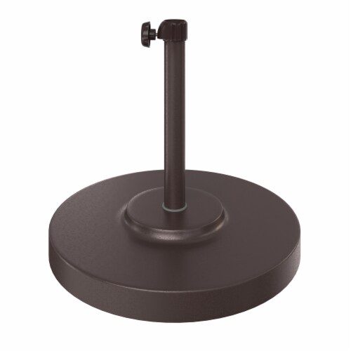 California Umbrella Market Patio teel Base with Concrete Interior - Bronze Perspective: front