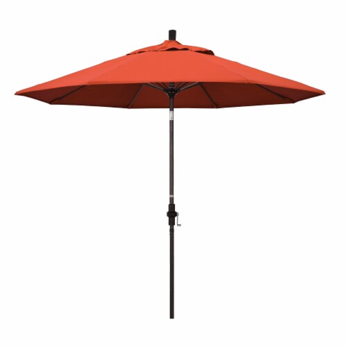 California Umbrella Market Patio Umbrella With Auto Tilt and Crank - Sunset/Bronze Perspective: front
