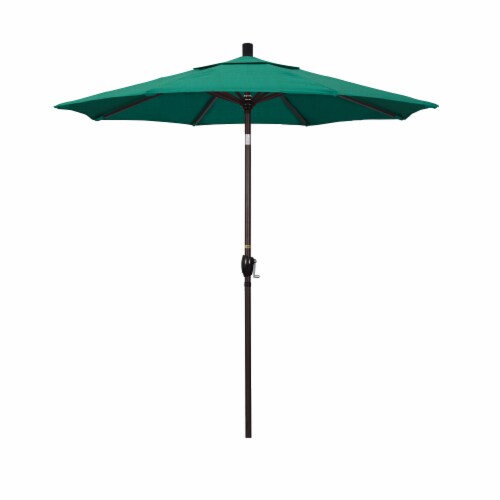California Umbrella Market Patio Umbrella With Auto Tilt and Crank - Spectrum Aztec/Bronze Perspective: front