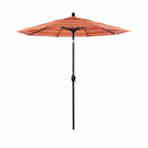 California Umbrella Market Patio Umbrella With Auto Tilt and Crank - Dolce Mango/Bronze Perspective: front