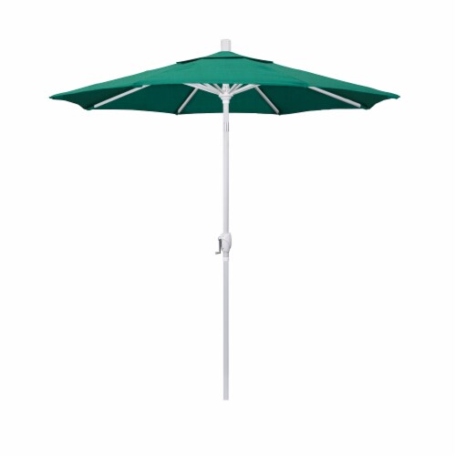 California Umbrella Market Patio Umbrella With Auto Tilt and Crank Lift - Aztec/Matted White Perspective: front