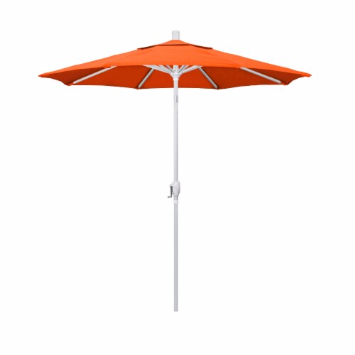 California Umbrella Market Patio Umbrella With Auto Tilt and Crank - Melon/Matted White Perspective: front