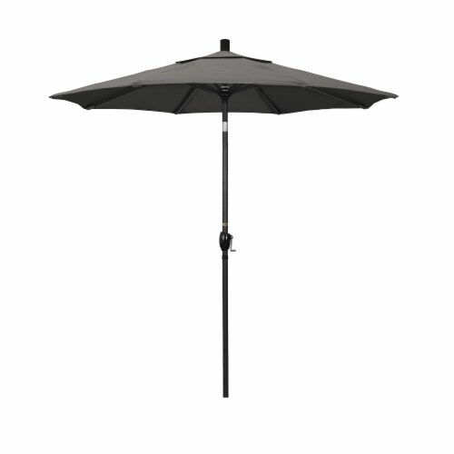 California Umbrella Market Patio Umbrella With Auto Tilt and Crank - Charcoal/Stone Black Perspective: front