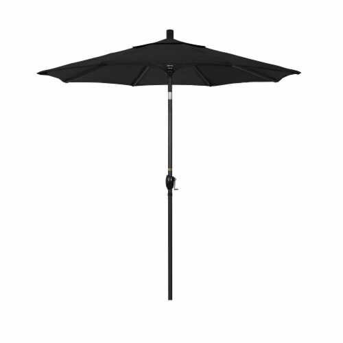 California Umbrella Market Patio Umbrella With Auto Tilt and Crank - Black/Stone Black Perspective: front