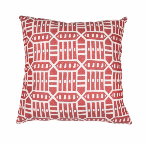 Pacifica Roland Red Lounge Throw Pillow by Astella Perspective: front