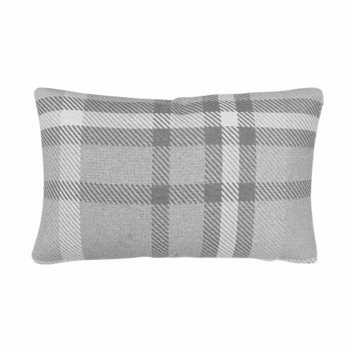 Astella Pacifica Tartan Lumbar Throw Pillow - Charcoal Perspective: front