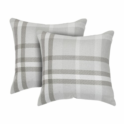 Pacifica Tartan Hemp Accent Throw Pillow by Astella Perspective: front