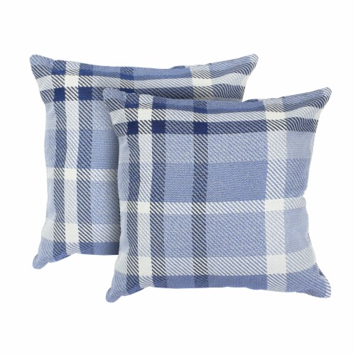 Pacifica Tartan Midnight Accent Throw Pillow by Astella Perspective: front