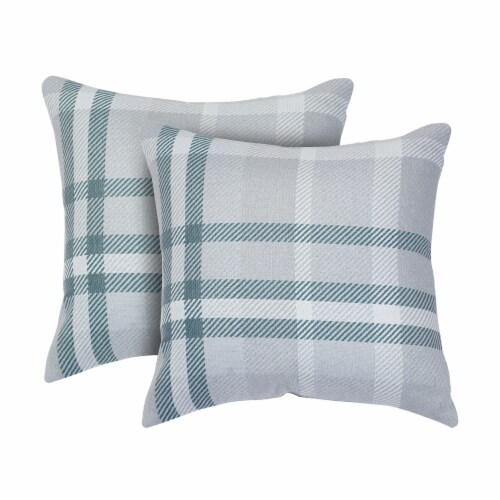 Pacifica Tartan Jade Accent Throw Pillow by Astella Perspective: front