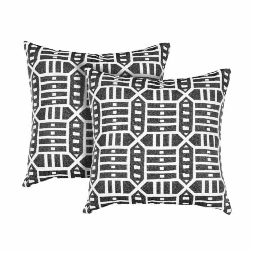 Pacifica Roland Charcoal Accent Throw Pillow by Astella Perspective: front