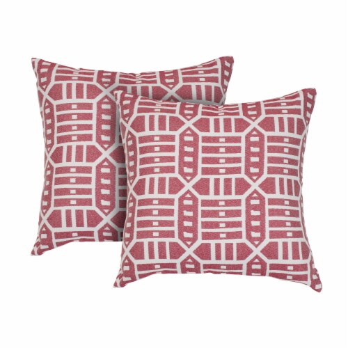 Pacifica Roland Red Accent Throw Pillow by Astella Perspective: front