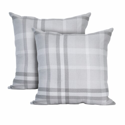 Pacifica Tartan Charcoal Lounge Throw Pillow by Astella Perspective: front