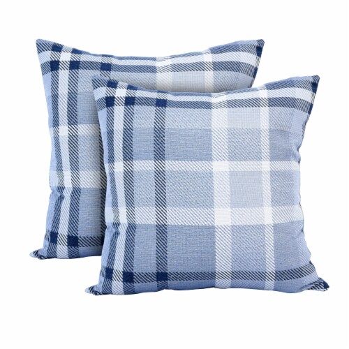 Pacifica Tartan Midnight Lounge Throw Pillow by Astella Perspective: front