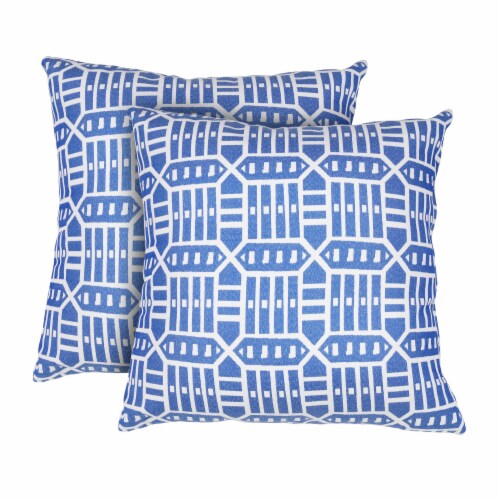 Pacifica Roland Blue Lounge Throw Pillow by Astella Perspective: front