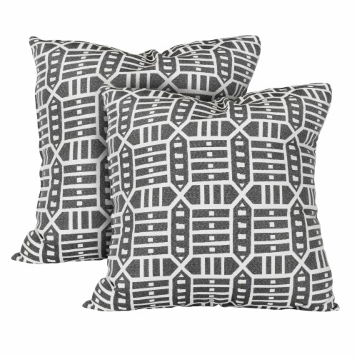 Pacifica Roland Charcoal Lounge Throw Pillow by Astella Perspective: front