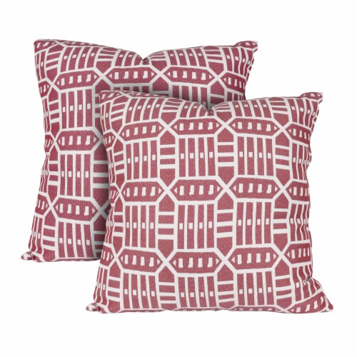 Pacifica Roland Red Lounge Throw Pillow by Astella Perspective: front