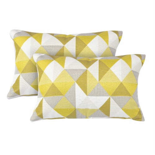 Astella Pacifica Ruskin Lumbar Throw Pillow - 2 Pack - Yellow Perspective: front