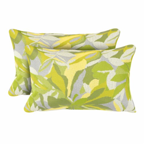 Astella Pacifica Dewey Lumbar Throw Pillow - 2 Pack - Green Perspective: front