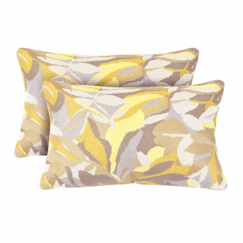 Astella Pacifica Dewey Lumbar Throw Pillow - 2 Pack - Yellow Perspective: front