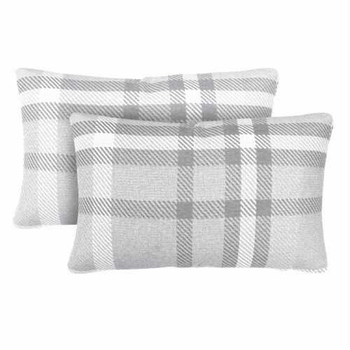 Astella Pacifica Tartan Lumbar Throw Pillow - 2 Pack - Charcoal Perspective: front