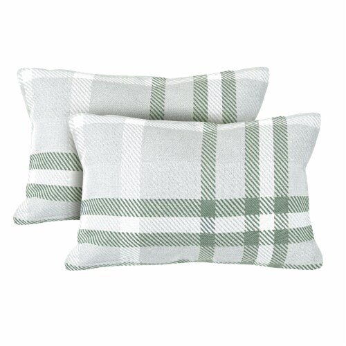 Astella Pacifica Tartan Lumbar Throw Pillow - 2 Pack - Jade Perspective: front