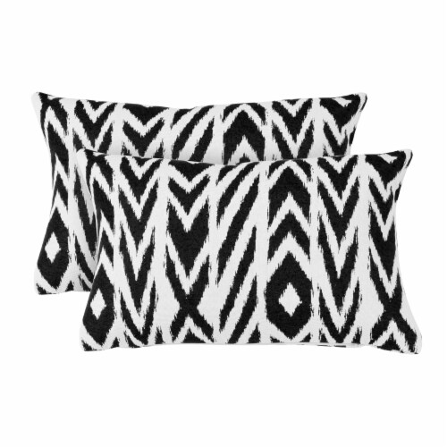 Astella Pacifica Fire Island Lumbar Throw Pillow - 2 Pack - Charcoal Perspective: front