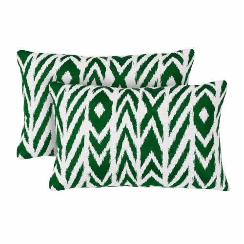 Astella Pacifica Fire Island Lumbar Throw Pillow - 2 Pack - Jade Perspective: front